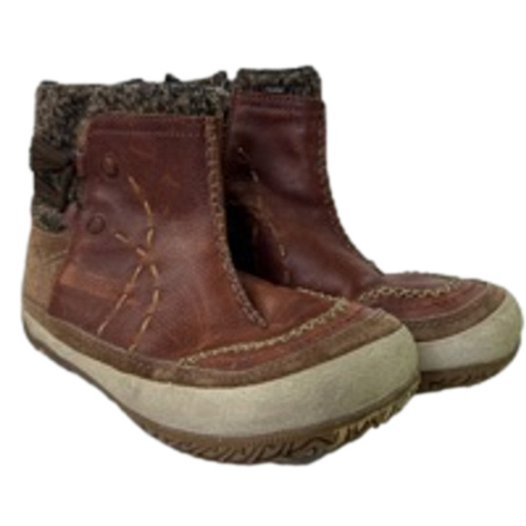 Merrell women's puffin mid chestnut leather winter boots  size 9 - Picture 1 of 12